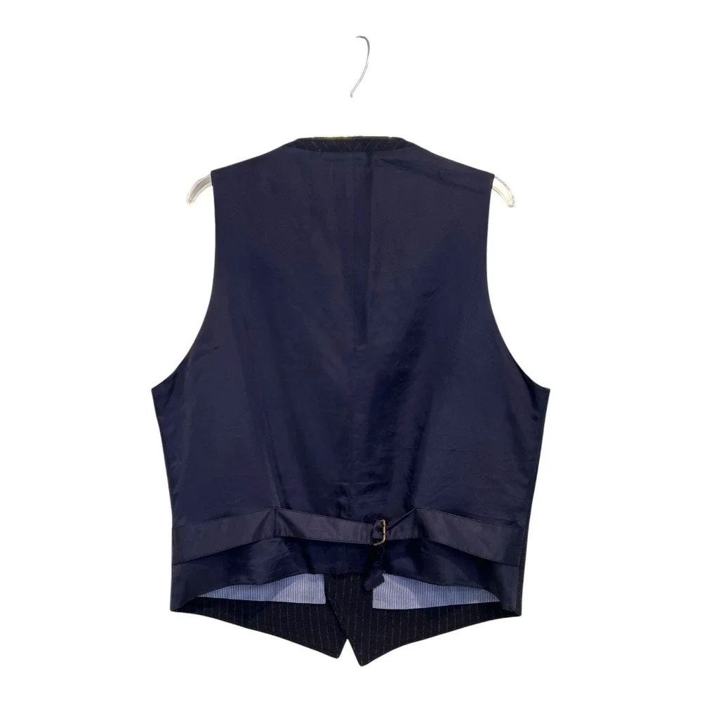 J.Crew English Wool Men's Vest L Old Money Dark Academia Pinstripe Waistcoat